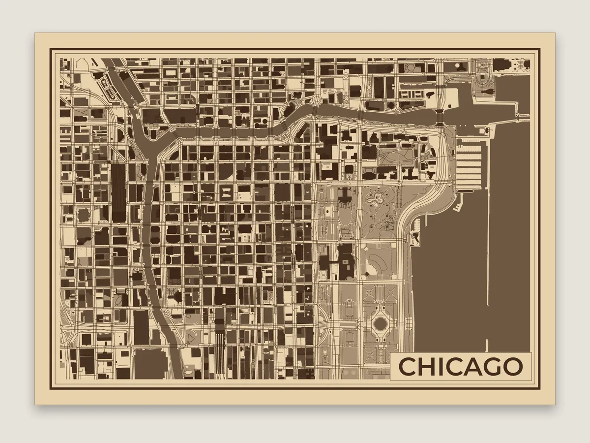 Chicago, 5 × 7 in plaque