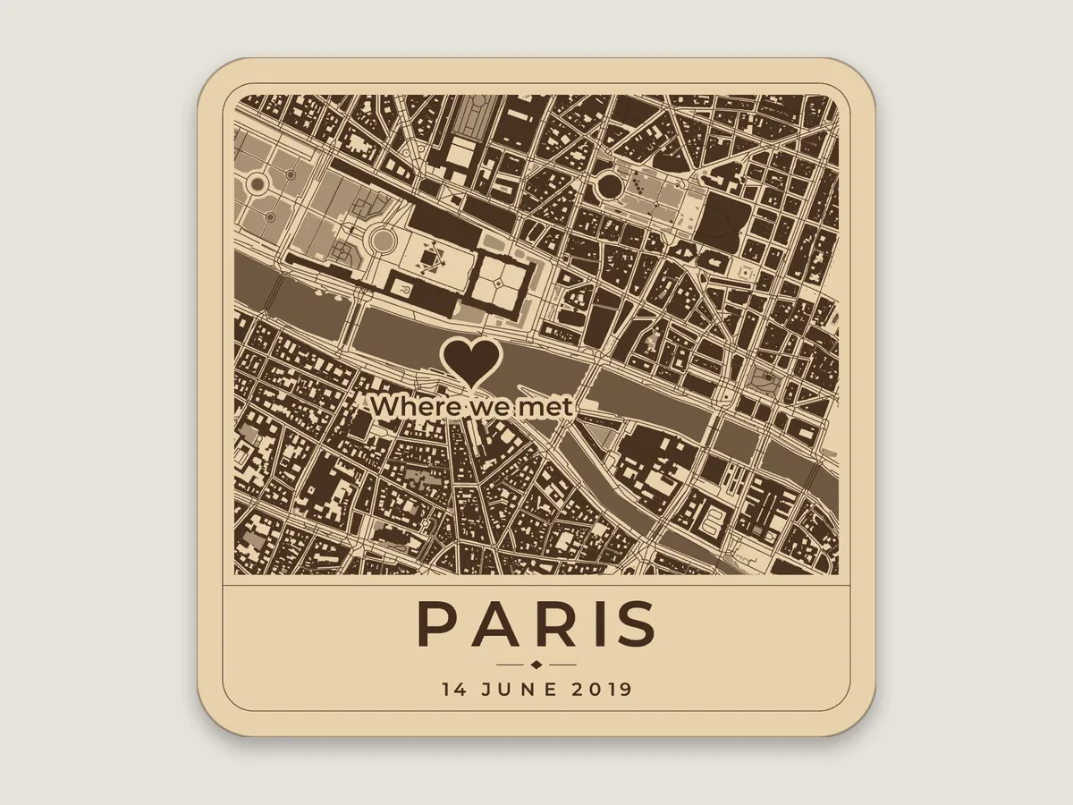 Paris, "where we met" coaster