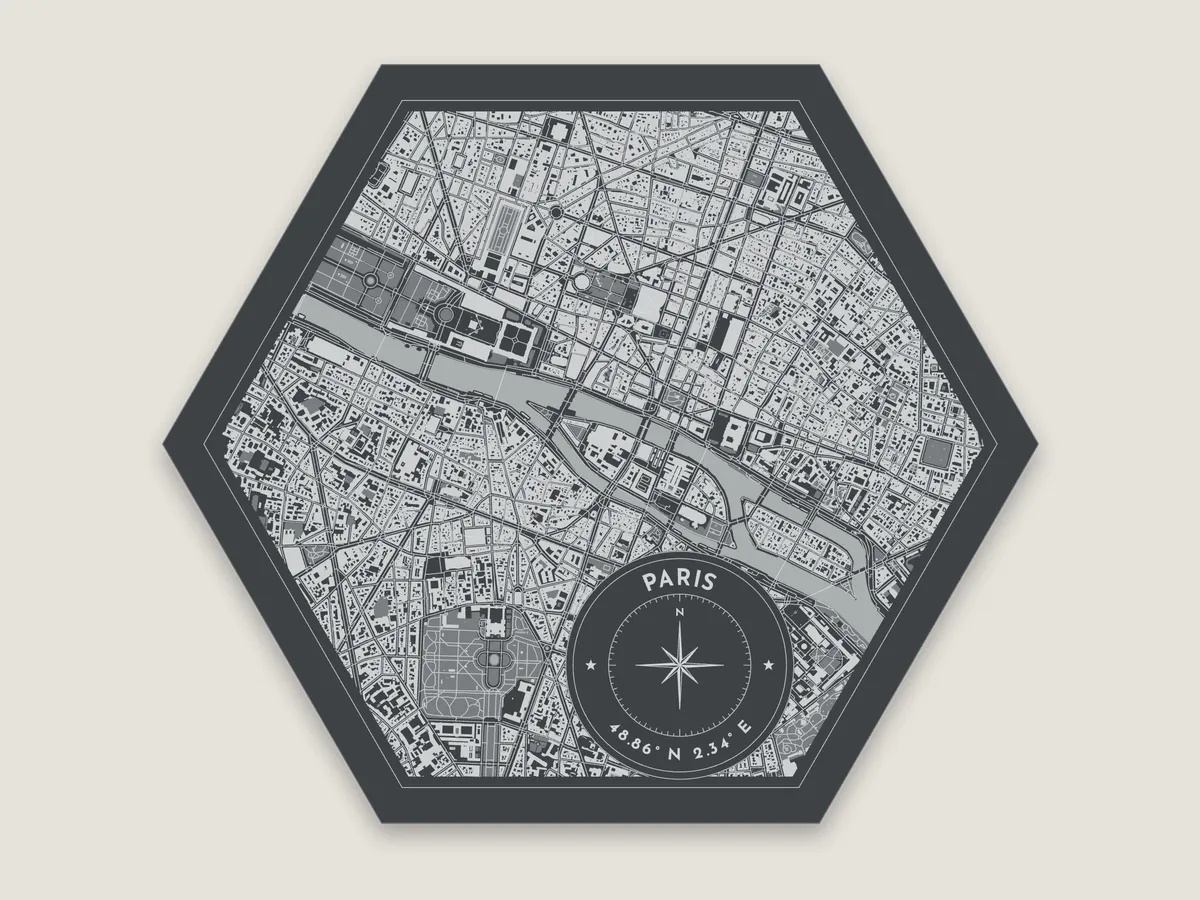 Paris, slate hexagon