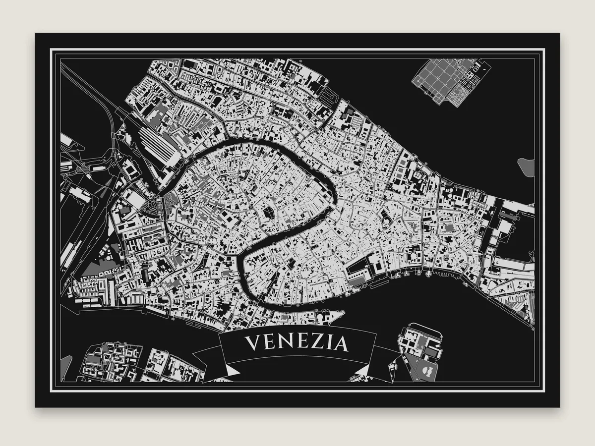Venice on black acrylic