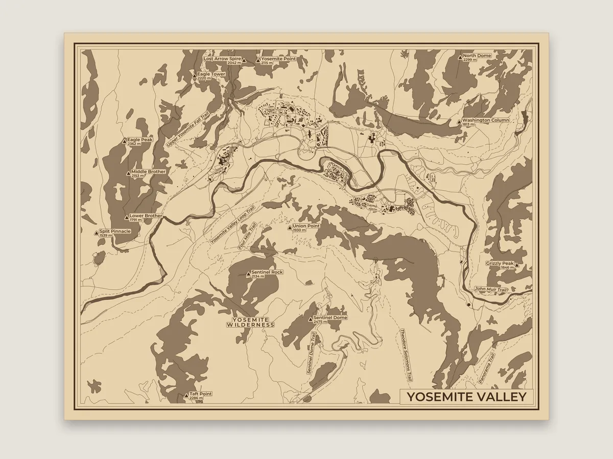 Yosemite Valley, 8 × 10 in plaque