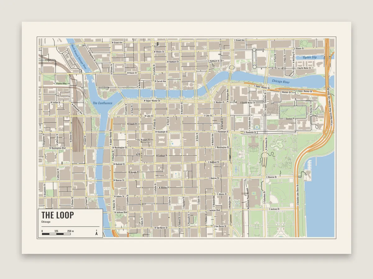 Chicago Loop road map