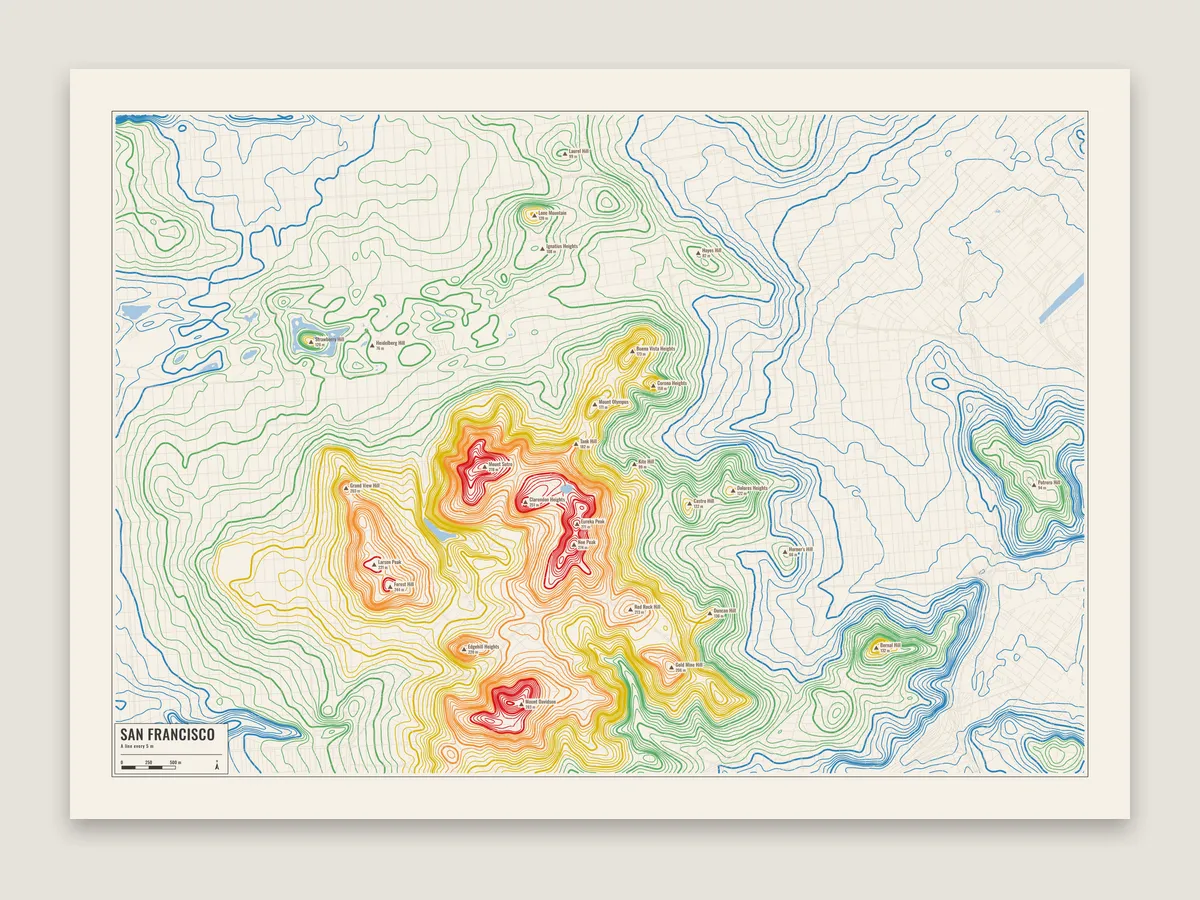 San Francisco, a line every 5 m