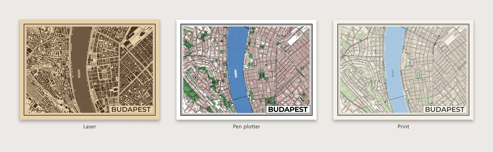 One map, three outputs